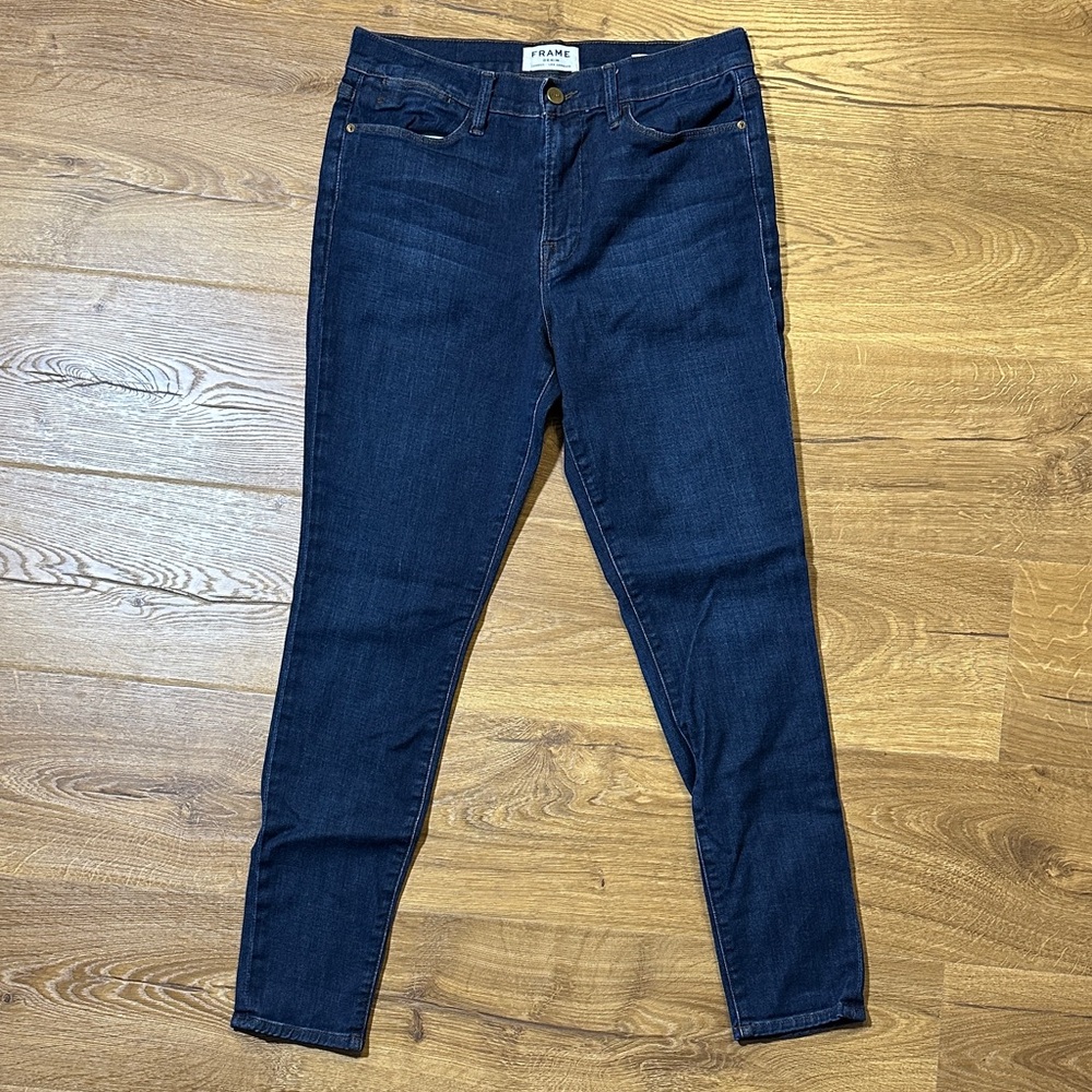 Frame Dark Wash Le High Skinny Jeans Size 30, 27” inseam